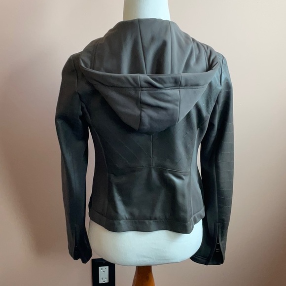 Athleta City View Leather Hooded Jacket - Picture 7 of 9